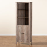 Derek Modern and Contemporary Transitional Natural Oak Finished Wood 2-Door Bookcase