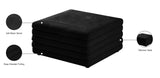 Lorenzo Velvet / Engineered Wood / Foam Contemporary Black Velvet Ottoman - 32.5" W x 32.5" D x 17" H