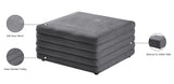 Lorenzo Velvet / Engineered Wood / Foam Contemporary Grey Velvet Ottoman - 32.5" W x 32.5" D x 17" H