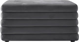 Lorenzo Velvet / Engineered Wood / Foam Contemporary Grey Velvet Ottoman - 32.5" W x 32.5" D x 17" H