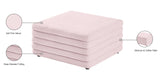 Lorenzo Velvet / Engineered Wood / Foam Contemporary Pink Velvet Ottoman - 32.5" W x 32.5" D x 17" H