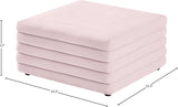 Lorenzo Velvet / Engineered Wood / Foam Contemporary Pink Velvet Ottoman - 32.5" W x 32.5" D x 17" H