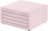 Lorenzo Velvet / Engineered Wood / Foam Contemporary Pink Velvet Ottoman - 32.5" W x 32.5" D x 17" H