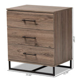 Daxton Modern and Contemporary Rustic Oak Finished Wood 3-Drawer Storage Chest