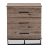 Daxton Modern and Contemporary Rustic Oak Finished Wood 3-Drawer Storage Chest