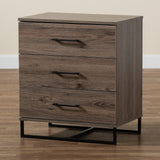 Daxton Modern and Contemporary Rustic Oak Finished Wood 3-Drawer Storage Chest