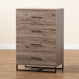 Daxton Modern and Contemporary Rustic Oak Finished Wood 4-Drawer Storage Chest