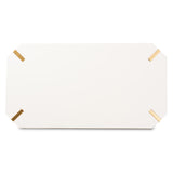 Kassa Contemporary Glam and Luxe Brushed Gold Metal and White Finished Wood Coffee Table