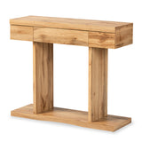 Otis Modern and Contemporary Oak Brown Finished Wood 3-Drawer Console Table