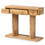 Baxton Studio Otis Modern and Contemporary Oak Brown Finished Wood 3-Drawer Console Table