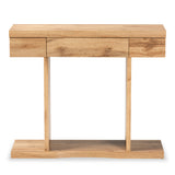 Baxton Studio Otis Modern and Contemporary Oak Brown Finished Wood 3-Drawer Console Table