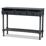 Garvey French Provincial Grey Finished Wood 3-Drawer Entryway Console Table