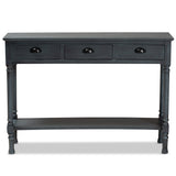 Garvey French Provincial Grey Finished Wood 3-Drawer Entryway Console Table