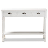 Garvey French Provincial White Finished Wood 3-Drawer Entryway Console Table