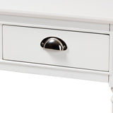 Garvey French Provincial White Finished Wood 3-Drawer Entryway Console Table