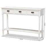 Garvey French Provincial White Finished Wood 3-Drawer Entryway Console Table