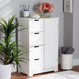 Baxton Studio Bauer Modern and Contemporary White Finished Wood 4-Drawer Bathroom Storage Cabinet 