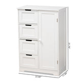 Baxton Studio Bauer Modern and Contemporary White Finished Wood 4-Drawer Bathroom Storage Cabinet 