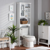 Baxton Studio Campbell Modern and Contemporary White Finished Wood Over the Toilet Bathroom Storage Cabinet