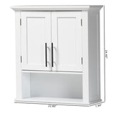 Turner Modern and Contemporary White Finished Wood 2-Door Bathroom Wall Storage Cabinet