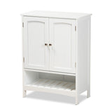 Baxton Studio Jaela Modern and Contemporary White Finished Wood 2-Door Bathroom Storage Cabinet 