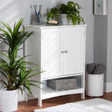 Baxton Studio Jaela Modern and Contemporary White Finished Wood 2-Door Bathroom Storage Cabinet 