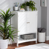 Baxton Studio Jaela Modern and Contemporary White Finished Wood 2-Door Bathroom Storage Cabinet 