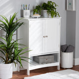 Baxton Studio Jaela Modern and Contemporary White Finished Wood 2-Door Bathroom Storage Cabinet 