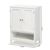 Baxton Studio Jaela Modern and Contemporary White Finished Wood 2-Door Bathroom Storage Cabinet 