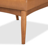 Baxton Studio Daymond Mid-Century Modern Tan Faux Leather Upholstered and Walnut Brown Finished Wood Dining Chair