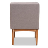 Baxton Studio Riordan Mid-Century Modern Grey Fabric Upholstered and Walnut Brown Finished Wood Dining Chair