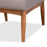 Baxton Studio Riordan Mid-Century Modern Grey Fabric Upholstered and Walnut Brown Finished Wood Dining Chair