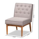 Baxton Studio Riordan Mid-Century Modern Grey Fabric Upholstered and Walnut Brown Finished Wood Dining Chair