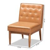 Baxton Studio Riordan Mid-Century Modern Tan Faux Leather Upholstered and Walnut Brown Finished Wood Dining Chair