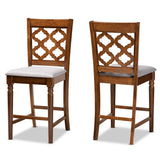 Ramiro Modern and Contemporary Transitional Fabric Upholstered Wood 2-Piece Counter Stool Set
