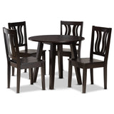 Anesa Modern and Contemporary Transitional Dark Brown Finished Wood 5-Piece Dining Set