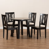 Anesa Modern and Contemporary Transitional Dark Brown Finished Wood 5-Piece Dining Set