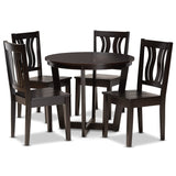 Elodia Modern and Contemporary Transitional Dark Brown Finished Wood 5-Piece Dining Set