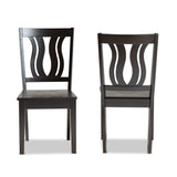 Fenton Modern and Contemporary Transitional Dark Brown Finished Wood 2-Piece Dining Chair Set