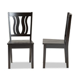 Fenton Modern and Contemporary Transitional Dark Brown Finished Wood 2-Piece Dining Chair Set