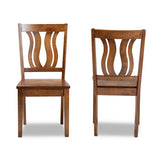 Fenton Modern and Contemporary Transitional Walnut Brown Finished Wood 2-Piece Dining Chair Set