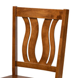 Fenton Modern and Contemporary Transitional Walnut Brown Finished Wood 2-Piece Dining Chair Set