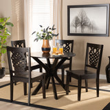 Liese Modern and Contemporary Transitional Dark Brown Finished Wood 5-Piece Dining Set