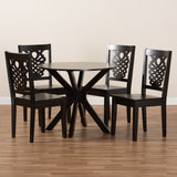 Liese Modern and Contemporary Transitional Dark Brown Finished Wood 5-Piece Dining Set