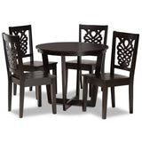 Salida Modern and Contemporary Transitional Dark Brown Finished Wood 5-Piece Dining Set