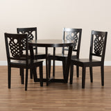 Salida Modern and Contemporary Transitional Dark Brown Finished Wood 5-Piece Dining Set