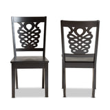 Gervais Modern and Contemporary Transitional Dark Brown Finished Wood 2-Piece Dining Chair Set