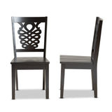 Gervais Modern and Contemporary Transitional Dark Brown Finished Wood 2-Piece Dining Chair Set