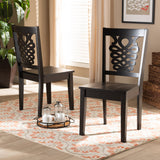 Gervais Modern and Contemporary Transitional Dark Brown Finished Wood 2-Piece Dining Chair Set