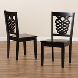 Gervais Modern and Contemporary Transitional Dark Brown Finished Wood 2-Piece Dining Chair Set